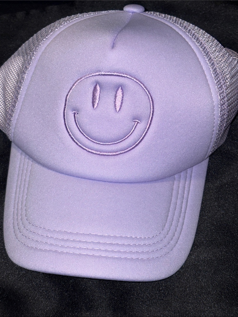 The Spring Shop Lavender Smiley Trucker Hat